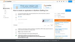 How to create an application in BullHorn Staffing Crm - Stack Overflow