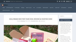 BullyMake Box For Your Dog: Review & Coupon Code - TipTopDogz