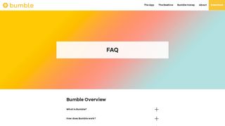 Bumble - FAQ page