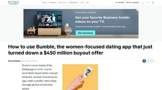 How to use Bumble, the dating app that forces women to make the first ...