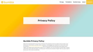 Bumble - Privacy