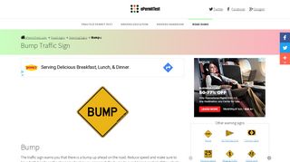 Bump | Warning Road Signs - ePermitTest.com