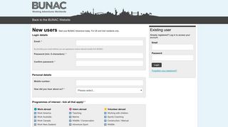 New users Start your BUNAC Adventure today. For UK and Irish