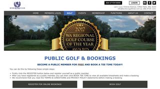 Public Golf & Bookings - Bunbury Golf Club