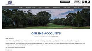 ONLINE ACCOUNTS - Bunbury Golf Club