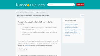 Login with Standard Username & Password – Buncee Help Center