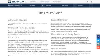 Libraries - Policies - Buncombe County Government