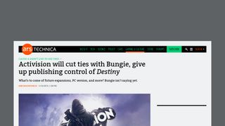 Activision will cut ties with Bungie, give up publishing control of ...