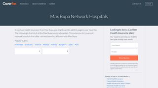 Max Bupa Network Hospitals | Coverfox.com