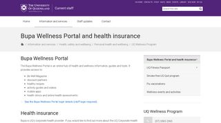 Bupa Wellness Portal and health insurance - Current staff - University ...