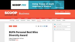 BUPA Personal Best Wins Diversity Award | Scoop News