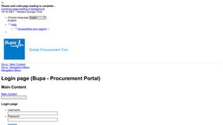 Login page (Bupa - Procurement Portal)