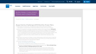 Bupa Family Challenge Terms and Conditions - Bupa