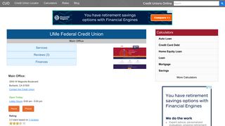 UMe Federal Credit Union - Burbank, CA - Credit Unions Online