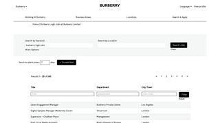 Burberry Login Jobs - Burberry Limited Jobs - Careers at Burberry