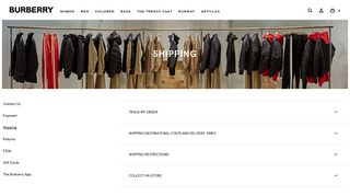 Shipping Information | Burberry