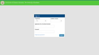 Student Login - Directorate of Distance Education - The University of ...