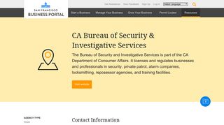 CA Bureau of Security & Investigative Services | SF Business Portal