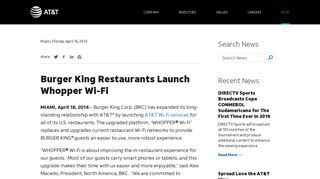 Burger King Restaurants Launch Whopper Wi-Fi | AT&T