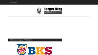Burger King Scholarship - Burger King Scholars Program