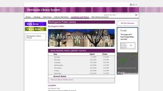 Peninsula Library System : Burlingame Public Library - Plsinfo.org