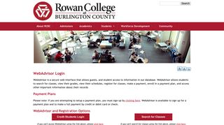 WebAdvisor - Rowan College at Burlington County