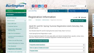 Registration Information - City of Burlington