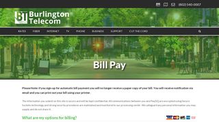 Bill Pay - Burlington Telecom