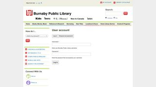 User account | Burnaby Public Library