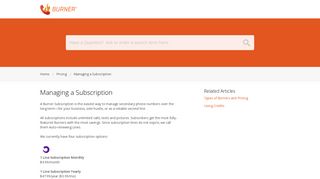Burner | Managing a Subscription