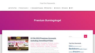 BurningAngel - Free Porn Passwords