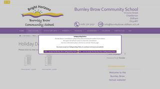 Holiday Dates – Burnley Brow Primary School
