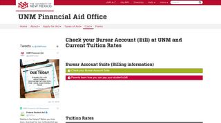 Check your Bursar Account (Bill) at UNM and Current Tuition Rates ...