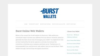 Burst Online Web Wallets - Burst Coin Wallet Downloads