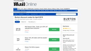 Burton discount code - 15% OFF in February - Daily Mail