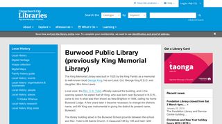Burwood Public Library (previously King Memorial Library ...