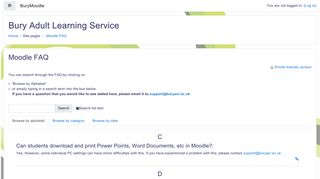 Moodle FAQ - Bury Adult Learning Service