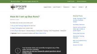 How do I set up Bus Runs? - Procare Support