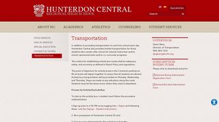 Transportation - Hunterdon Central Regional High School