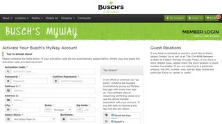 Activate Your Busch's MyWay Account