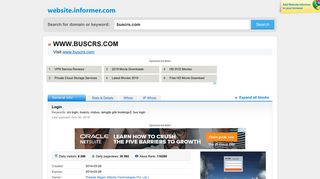 buscrs.com at Website Informer. Login. Visit Buscrs.