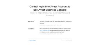 Avast Business Managed Antivirus Status - Cannot login into Avast ...