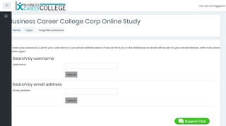 Forgotten password - Business Career College Corp Online Study