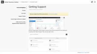 Getting Support - Business Catalyst Support