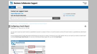 Configuring a Search Report : Business Collaborator Support