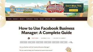 How to Use Facebook Business Manager: A Complete Guide : Social ...