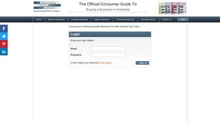 Login - BusinessForSale.com.au - Australian Business For Sale