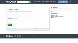 Login | Buy a Business | Sell a Business | BizQuest - The Original ...