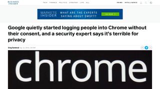 Google Chrome changed login requirements, says ... - Business Insider