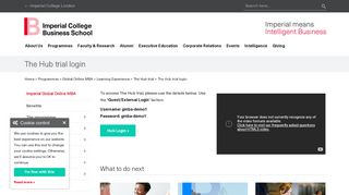 The Hub trial login | Imperial College Business School